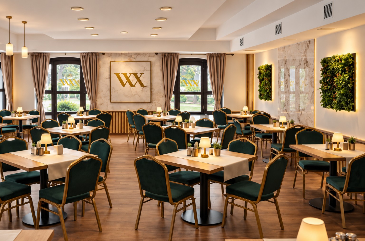 Interiér reštaurácie WX Hotel